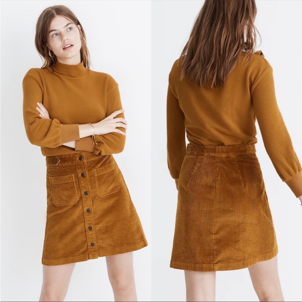 Madewell Brown Corduroy Mini Skirt